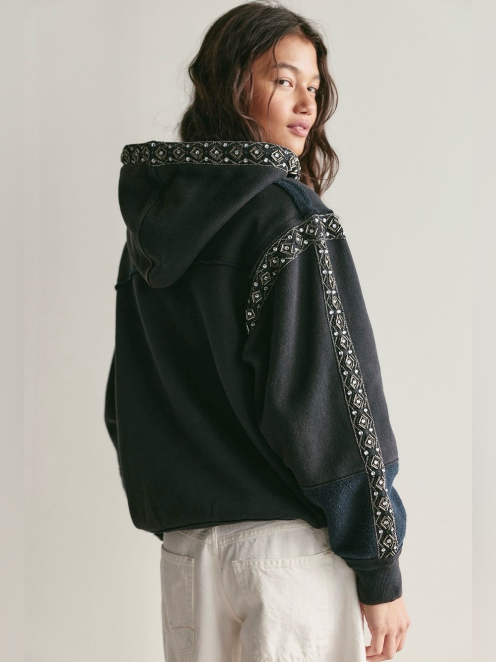 NWT FREE PEOPLE We The Free Midnight Sparkle Hoodie Size M - Picture 2 of 10